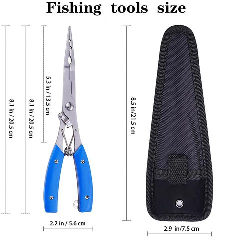 Pezlun Upgraded Multi-Functional Fishing Pliers Fish Beak Clip Separation Ring Flying Fishing Tool Set Ice Fishing Fishing Equipment Men's Fishing Gift (Fishing Tools-A)