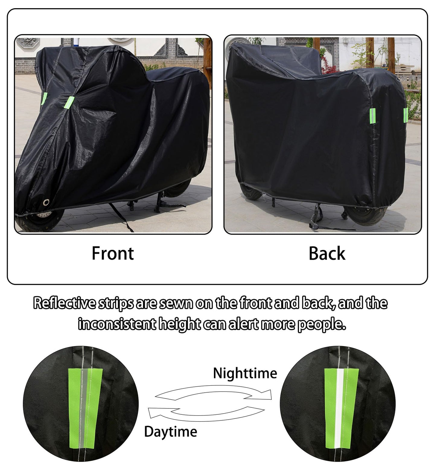 Adult Tricycle Cover Bike Cover Outdoor Waterproof Bicycle Covers Universal for All 3 Wheel Bike Indoor Cover Storage Sun UV Rain Snow Bikes Covers with 2 Anti-theft Lock-holes (black)