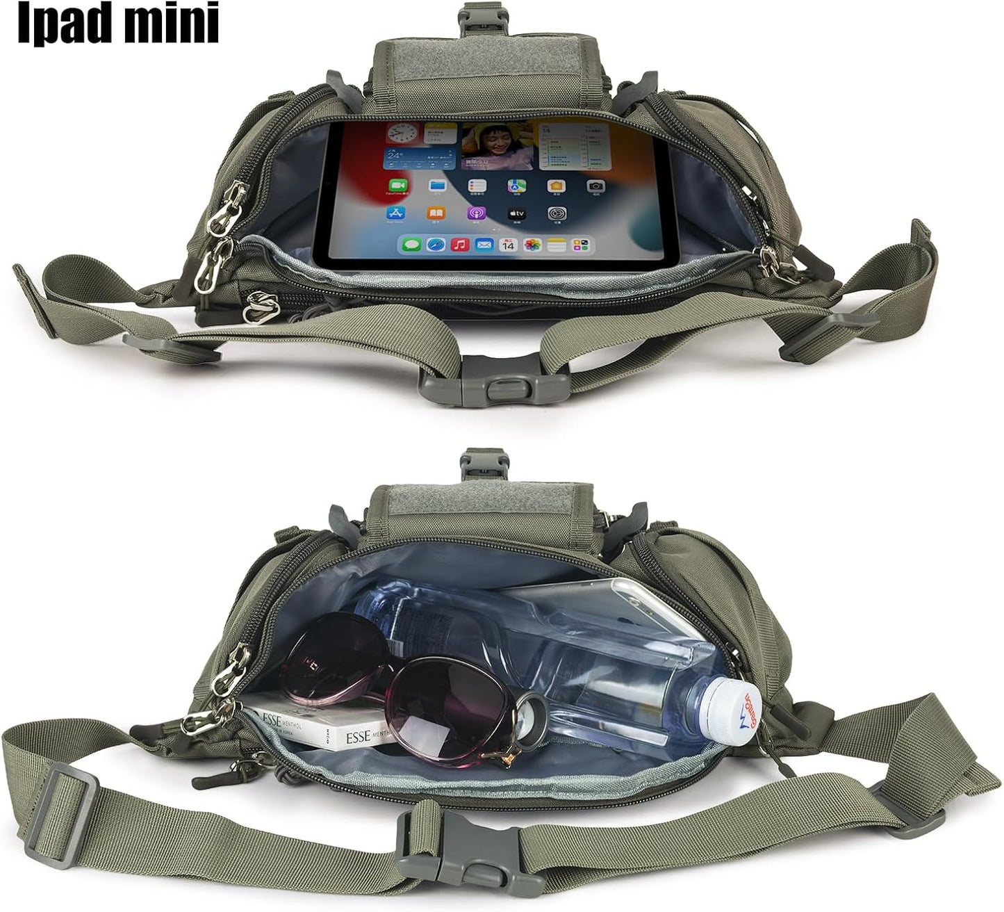 ArcEnCiel Tactical Fanny Pack for Men Waist Bag Hip Belt Outdoor Hiking Fishing Bumbag with Patch