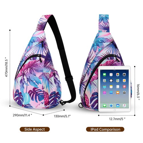 HUA ANGEL Crossbody Sling Bag for Men & Women Lightweight Waterproof Chest Shoulder Bag for Travel Hiking & Everyday Use