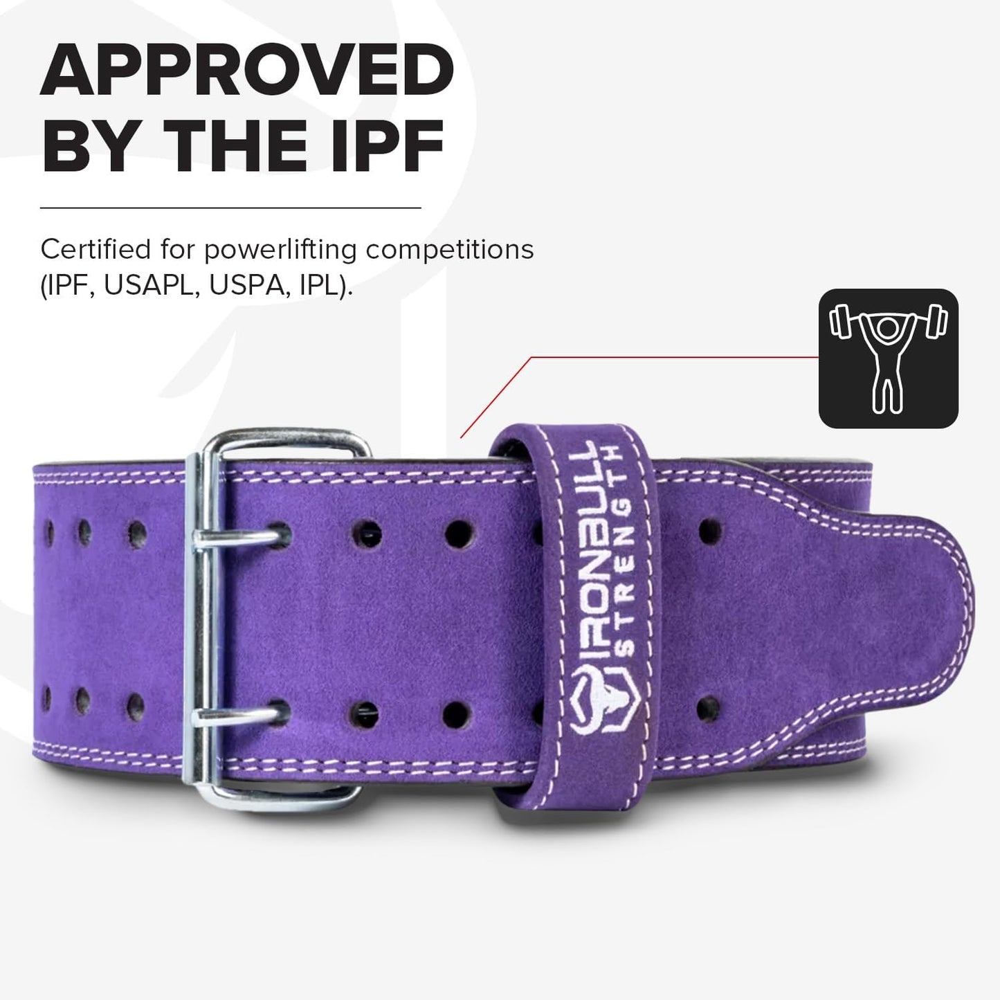 Powerlifting Belt - IPF Approved – Weight Lifting Belt 10mm - Prong Weightlifting Belt for Squats, Deadlift, and Bench Press – Lifting Belt Leather 4in for Men and Women – Back Brace for Gym, Workout, Strength Training, Strongmen & Power Lift