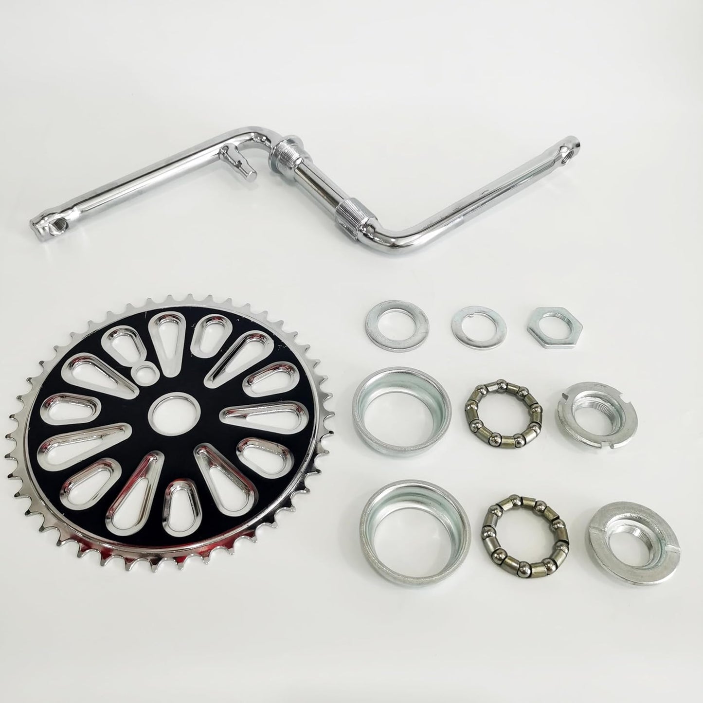 2”Cup Wide Pedal Crank Kit, One-Piece Crank, for 2- Stroke Motor,Gas Motorized Bicycle 48cc/66cc/80cc