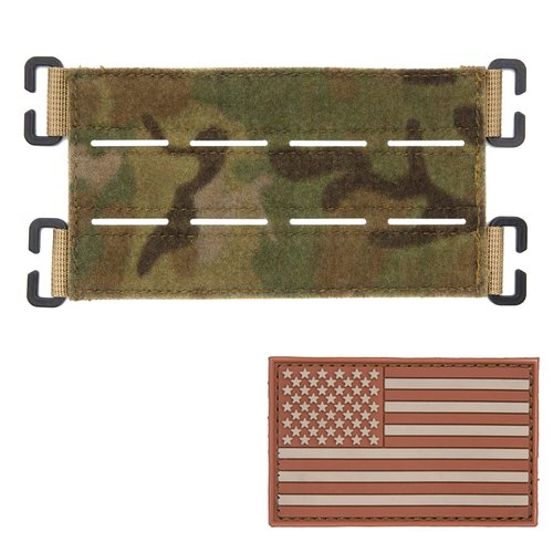 TAXATM Molle Patch Panel with Laser Cutting Loop, Molle Patch Display Holder for Backpack,6X3.2 Mini Patch Board Include American Flag Patch (1 pcs Camo)