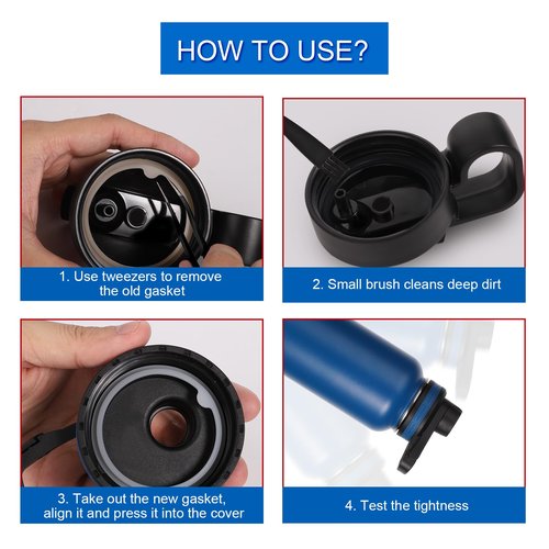 PEUTIER 20pcs Water Bottle Lid Replacement for Thermoflask 24/32/40/64oz, Water Bottle Gasket Replacement Silicone Sealing Ring Water Cup Seal Ring for Water Bottle Straw Lid& Spout