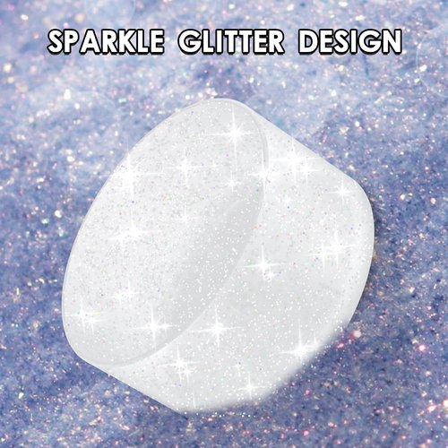 BKBY Protective Glitter Silicone Boot Compatible with Owala 24oz, Bling Cup Sleeve Bottom Bumper Cover (Translucence Dreamy Field, 24oz)