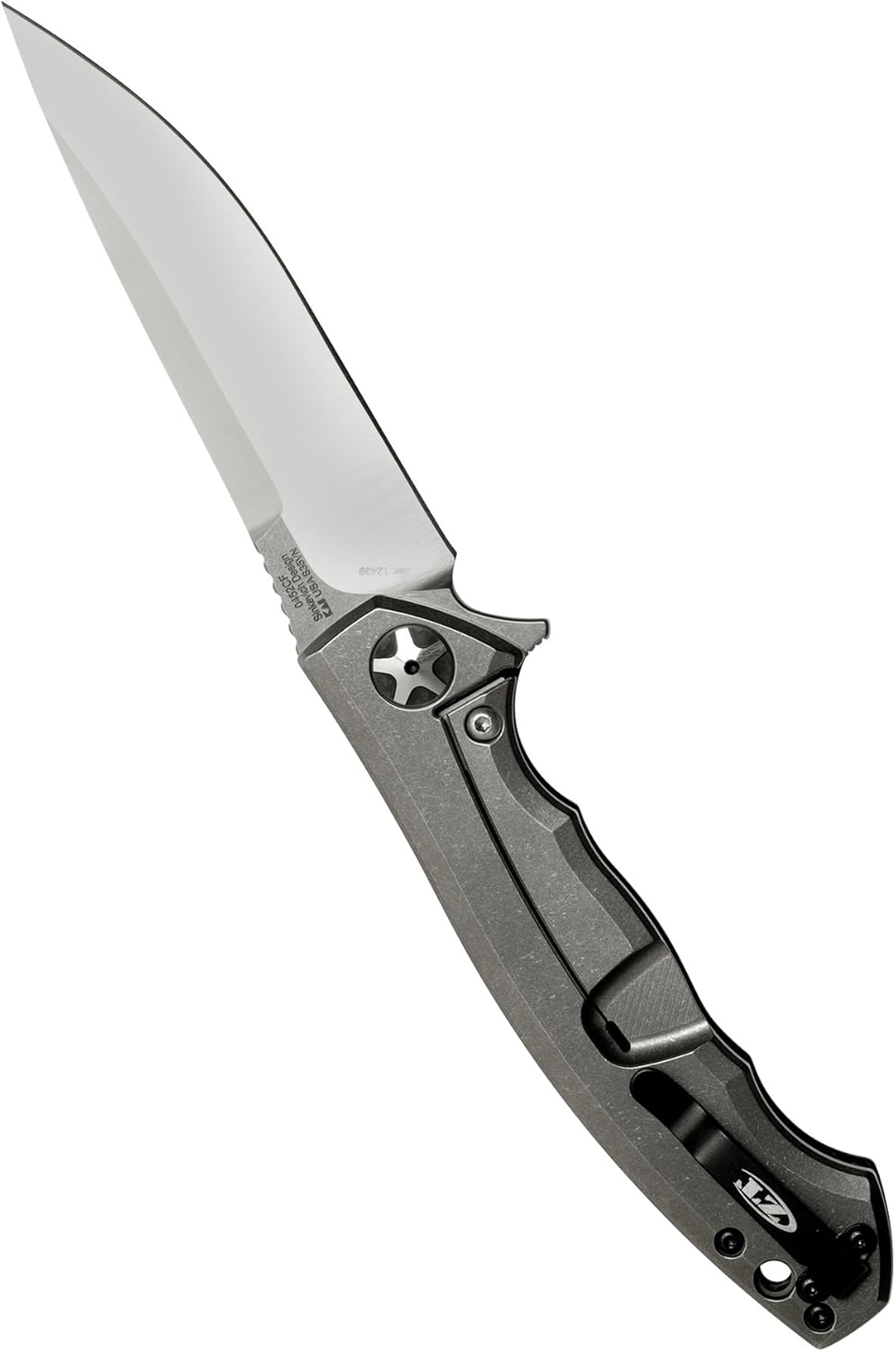 Zero Tolerance 0452CF; Pocket Knife with 4.1” Dual-Finished S35VN Steel Blade, Carbon Fiber Front and Titanium Back Handle Scales, KVT Ball-Bearing Opening, Frame Lock, Deep-Carry Pocketclip; 4.6 OZ.,Large