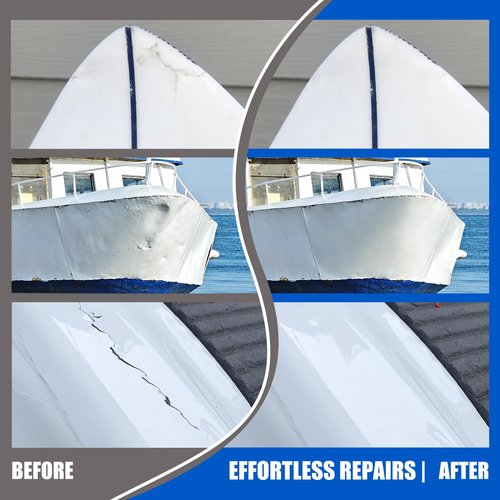 Limino Marine Fiberglass Repair Kit - 100ml Fiberglass Resin Filler for Fiberglass Bathtub Chips Cracks Holes Scratch Repair - Gel Coat Repair Kit for Boats, Jet Skis, Surf Boat, Kayak, UV-Resistant