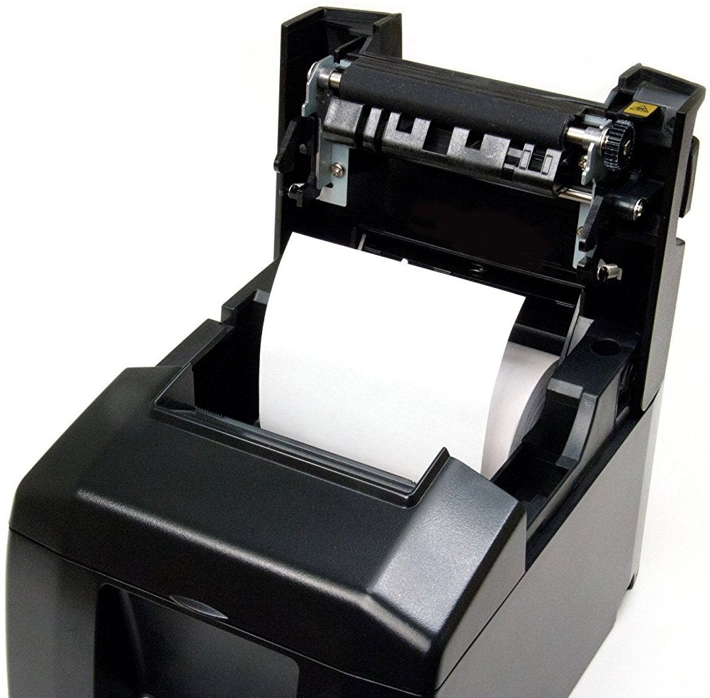 Star Micronics TSP654IIBi2 Bluetooth Thermal Monochrome Receipt Printer with Auto Connect for iOS, Auto-cutter, and External Power Supply - Gray