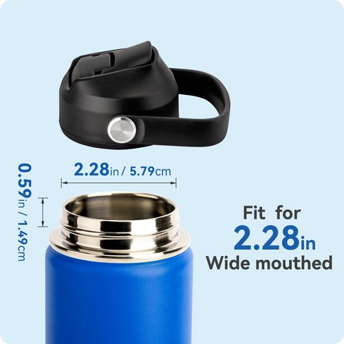 Prurex Straw Lid for Hydro Flask 12 16 18 20 32 64 oz Wide Mouth Bottles,Replacement Lid with Silicone Nozzle,2.28 "Wide Mouth Sports Water Bottle Accessories(2 pack)
