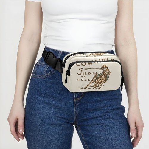 Wild West Rodeo Cowgirl Belt Bag for Women Men Fanny Pack Small Waist Pouch Crossbody Bags for Outdoor Hiking Running Travel