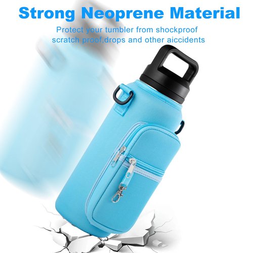 RRegeny Water Bottle Holder with Strap for Hydroflask 32oz 40oz Carrier Sling Bag with Phone Pocket Water Bottle Sleeve for Hiking Camping