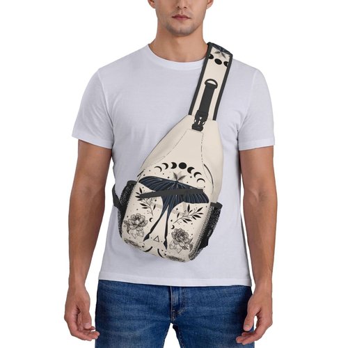 PETTDY Moon Moth Sling Bag For Men Women Shoulder Backpack Chest Bags Crossbody Daypack For Hiking Camping Outdoor Trip