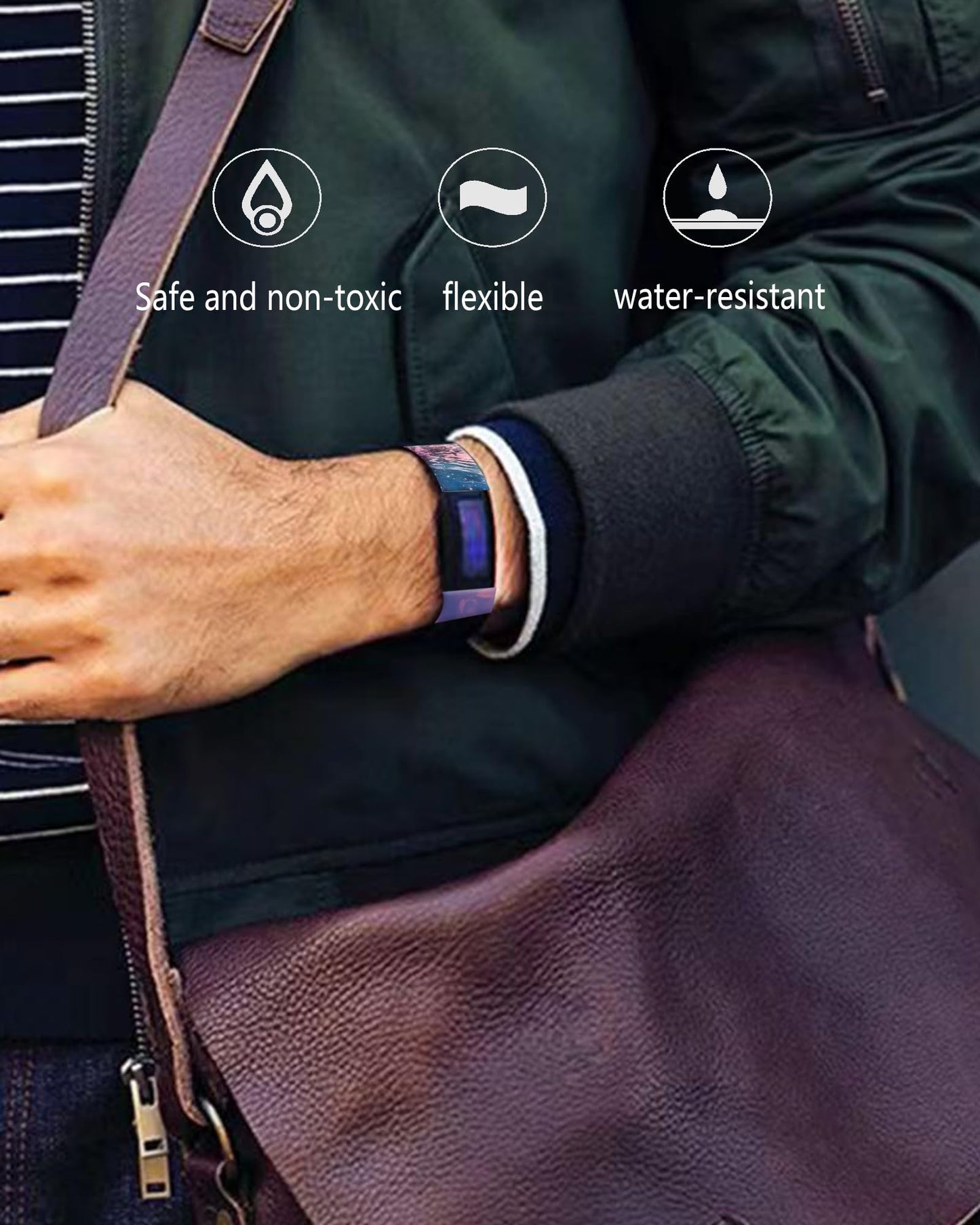 ALTEKO Bands Compatible with Charge 4 / Charge 3 / Charge 3 SE for Women Men, Soft Silicone Sport Replacement Band, Cute Wristbands Strap Fitness Sport Band, Sea Forest