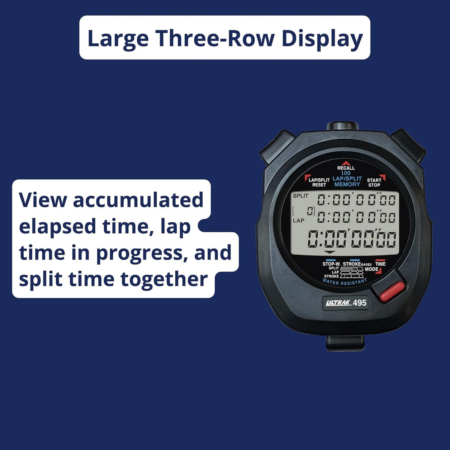 Ultrak 100 Lap Memory Timer, Yellow