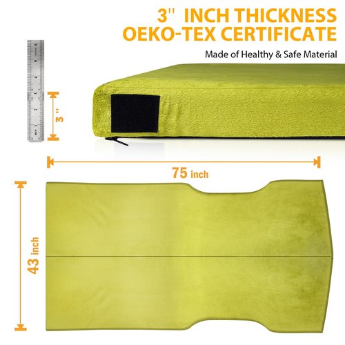 Memory Foam Camping Mattress for Tesla Model Y Sleeping Pads Sleeping Mat 3 INCH Thick Road Trip/Car Camping/Super Charger Nap/Temporary Car Sleeping 2 Pad