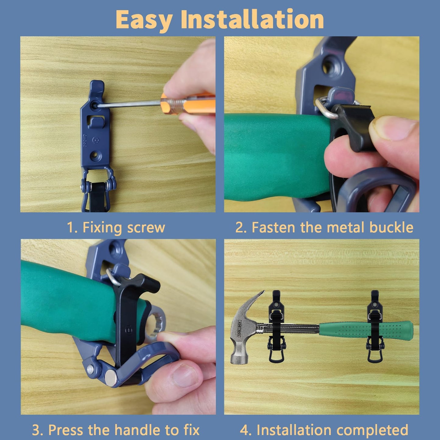 4 PCS Shovel Mount for Roof Rack Overland Gear Rotopax Mount Shovel Holder for Truck Tool Holder,Rubber Clamp Grip Mounting Kit Fits Shovel Holder Wall Mount, and Pole Clamp