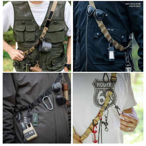 BSGB 2PCS Outdoor Portable Camping Hanging Rope Portable Tent Clothesline Lanyard Lightweight Shoulder Strap Tent Hanging Lanyard Multifunctional Trekking Rope Campsite Storage Lanyard