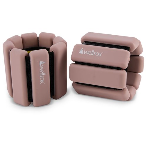 Wellrox Weighted Bangles – Adjustable Ankle and Wrist Weights for Women & Men – Set of Ankle Weights 2 lbs (1 lb Each Wrist Weight) | Weighted Arm Bands for Pilates, Yoga, Running & Walking (Rose)