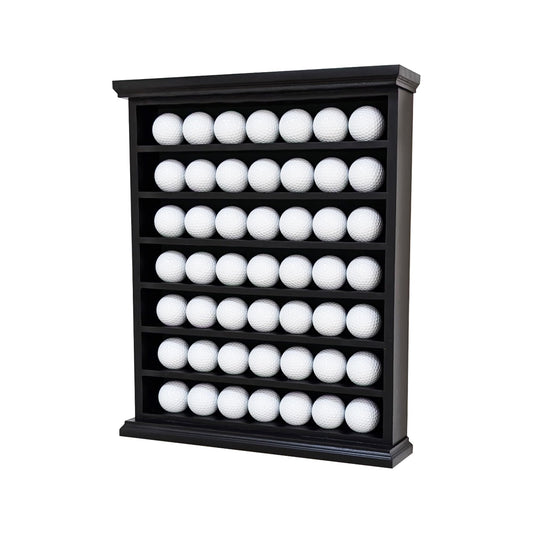 Golf Ball Display Cabinet | Holds 49 Balls | Ideal Collector Gift | Elegant Wall & Table Mount | Solid Wood | Perfect for Enthusiasts Golf Ball Diplay Case Shadow Box for 49-Ball Display Cabinet