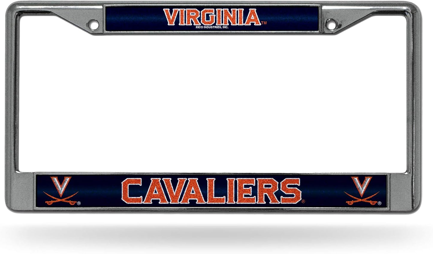 Rico Industries NCAA 12" x 6" Silver Bling Chrome Car/Truck/SUV Auto Accessory