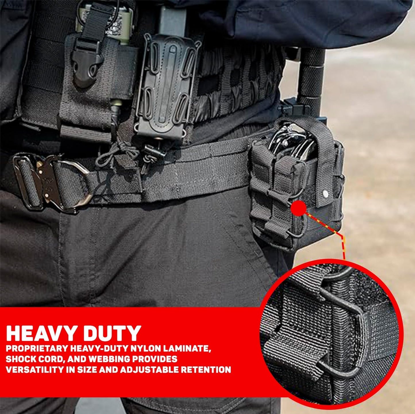 G-Wrap Double Handcuff Pouch – Tactical Nylon 1680D Reinforced Case with Metal Snap & Velcro Closure – MOLLE & Duty Belt Compatible – Professional Gear for Police, Security & Tactical Use