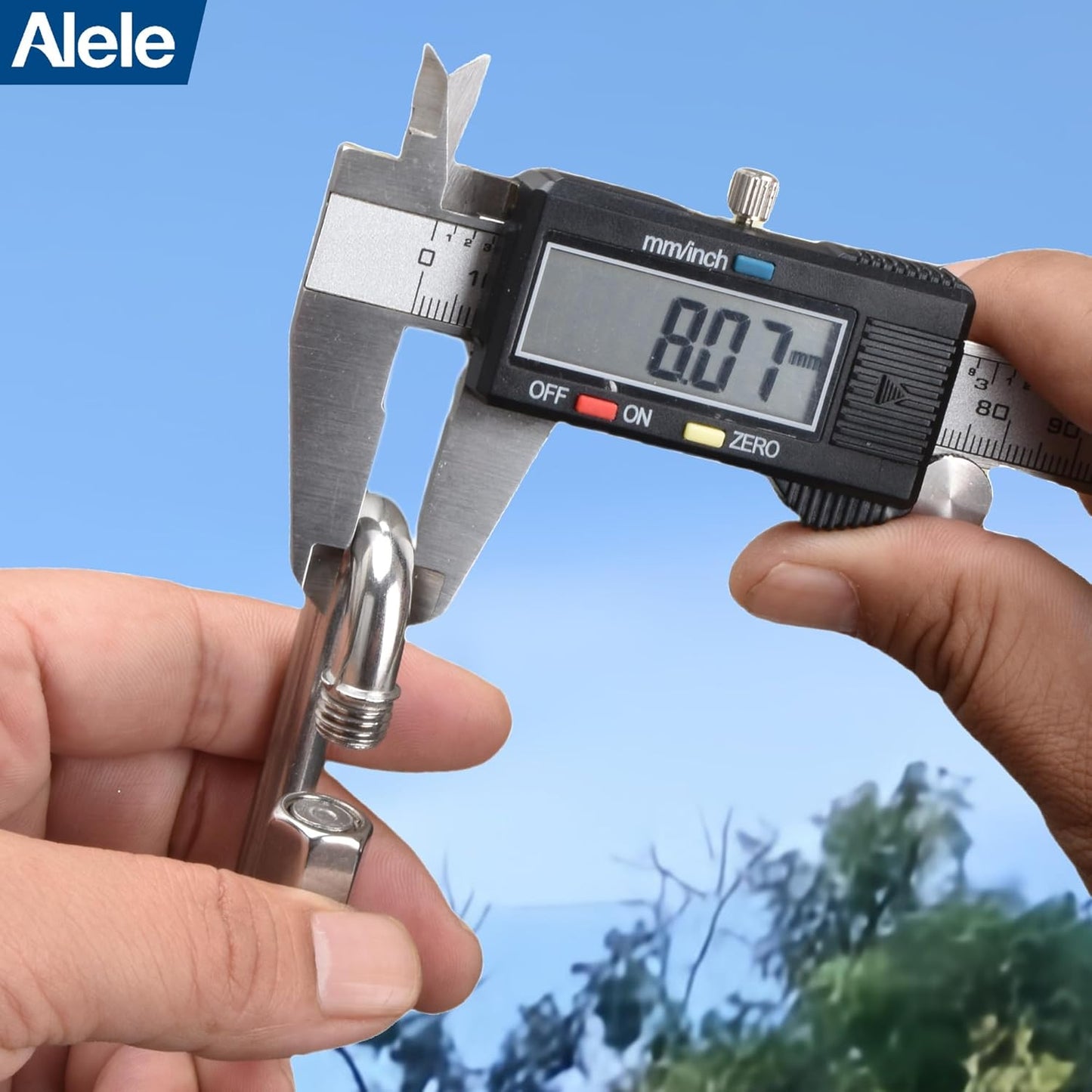 Alele D-Shape Locking Carabiner M4 Stainless Steel Quick Link Chain Connector Keychain Ring Buckle 10 Pack