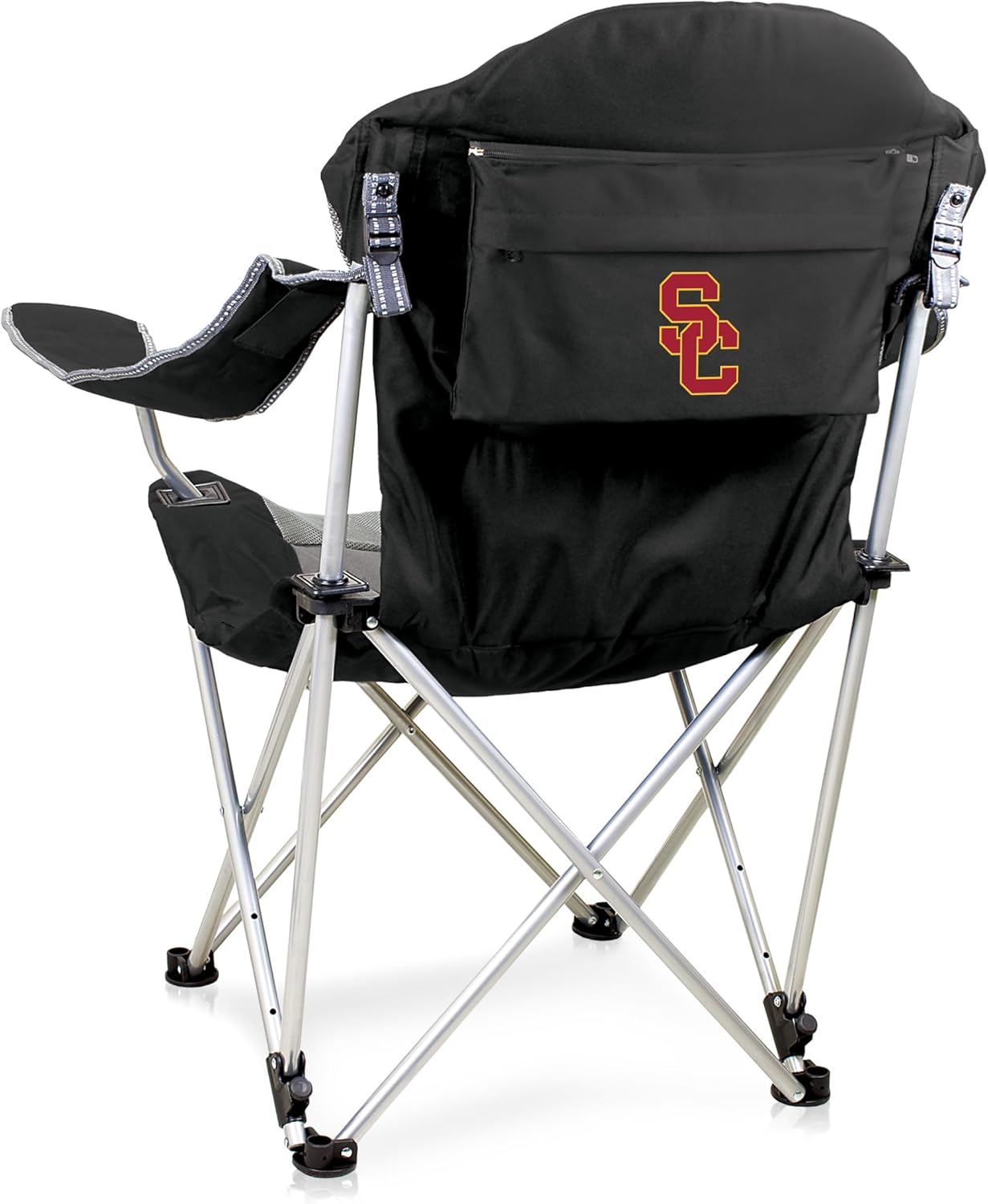 PICNIC TIME NCAA Arkansas Razorbacks Reclining Camp Chair - Beach Chair for Adults - Sports Chair with Carry Bag