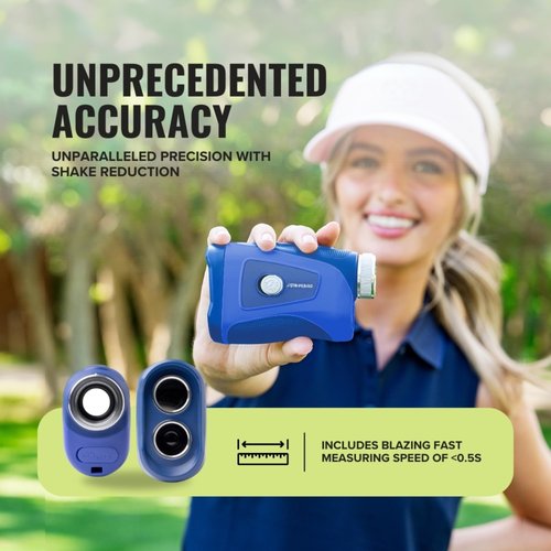 Stripebird - Pro Tour Golf Rangefinder with Slope (Blue) - Range Finder Golf with Ultra-Strength Magnet - Laser Rangefinder w/Slope Technology & Flag Pole Lock Vibration - Golf Range Finder