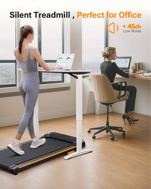 UREVO Under Desk Treadmill, Portable Treadmills for Home/Office Walking Pad with Remote Control, LED Display