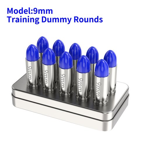 Tipfun 9mm Round Action Training Snap Caps for Dry Fire Training Dummy Rounds Practice Safe Loading Firing(9mm-10pcs)