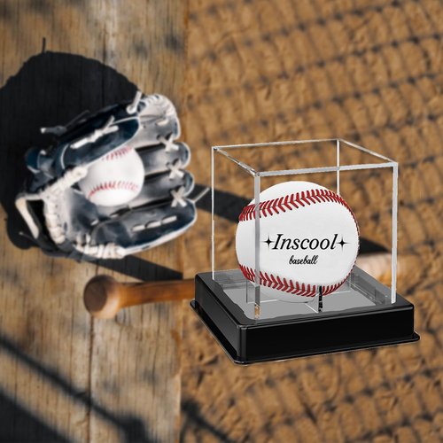 Inscool Acrylic Display Case , UV Protected Baseball Display Case Baseball Holder Acrylic Cube Clear Box Memorabilia Display Cases ,Autograph Display Cases&Storage Baseball Display Case (High Class)