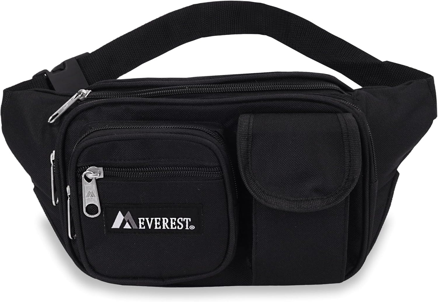 Everest Multiple Pocket Waist Pack, Black, One Size,044MDH-BK