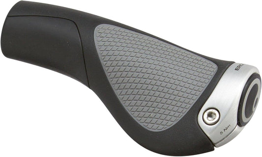 Ergon GP1 Mountain Bike Grips, Black/Gray, Rubber
