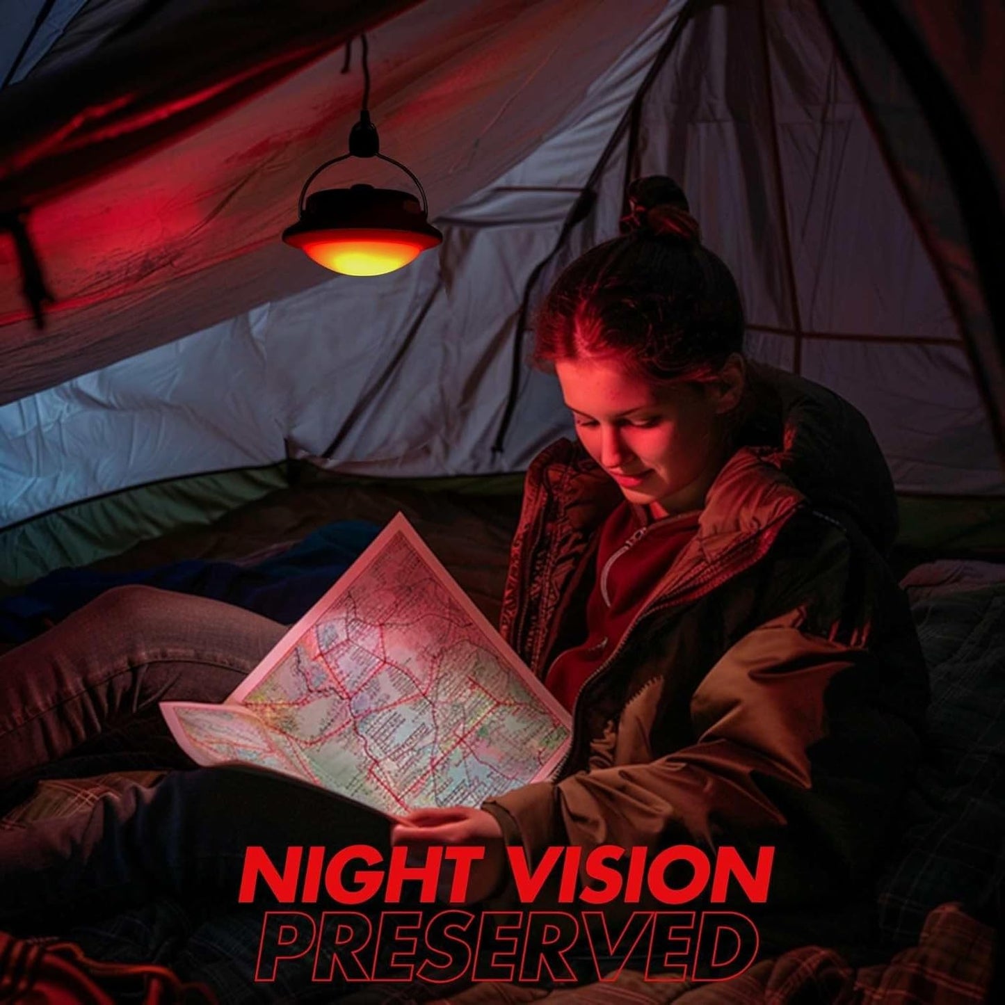 3000LM Rechargeable UFO Camping Lantern - Portable, Waterproof Tent Light with 200h Runtime for Emergencies & Outdoor Use