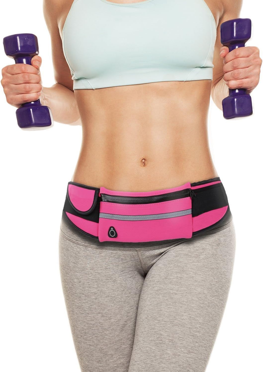 Running Belt Waist Pack - Water Resistant Runners Belt Fanny Pack for Hiking Fitness – Adjustable Running Pouch for Phones iPhone Android
