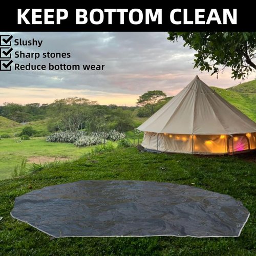 DANCHEL OUTDOOR B5PRO/B2/B2A Bell Tent Footprint, 3/4/5/6m Waterproof Round Tarp Ground Sheet for Canvas Yurt Tent Floor Protector Camping Glamping Accessories