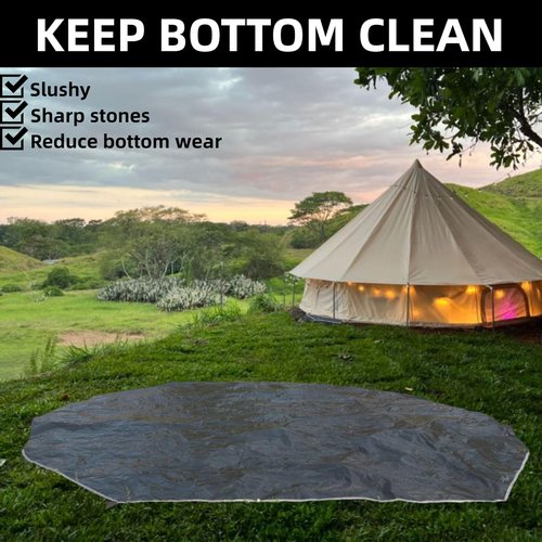 DANCHEL OUTDOOR 4 Season Canvas Bell Tent with Waterproof Rain Fly Footprint Tarp for 8 Person Yurts All Year Living,6m/20ft