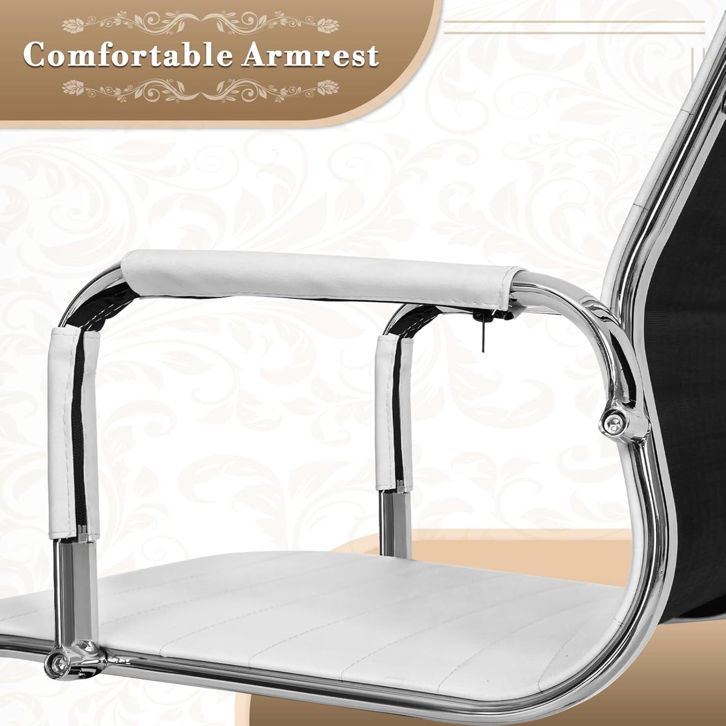 Athena Collection Desk Chairs No Wheels Set of 2, Office Guest Chairs with Sled Base Mesh Back Armrest, Side Reception Armchairs for Reception Conference Waiting Room, Black
