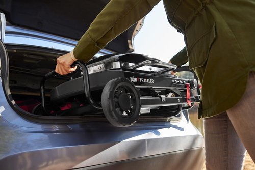 Weber Traveler Compact Portable Liquid Propane Gas Grill for Camping and Travel, 1 Burner, Black