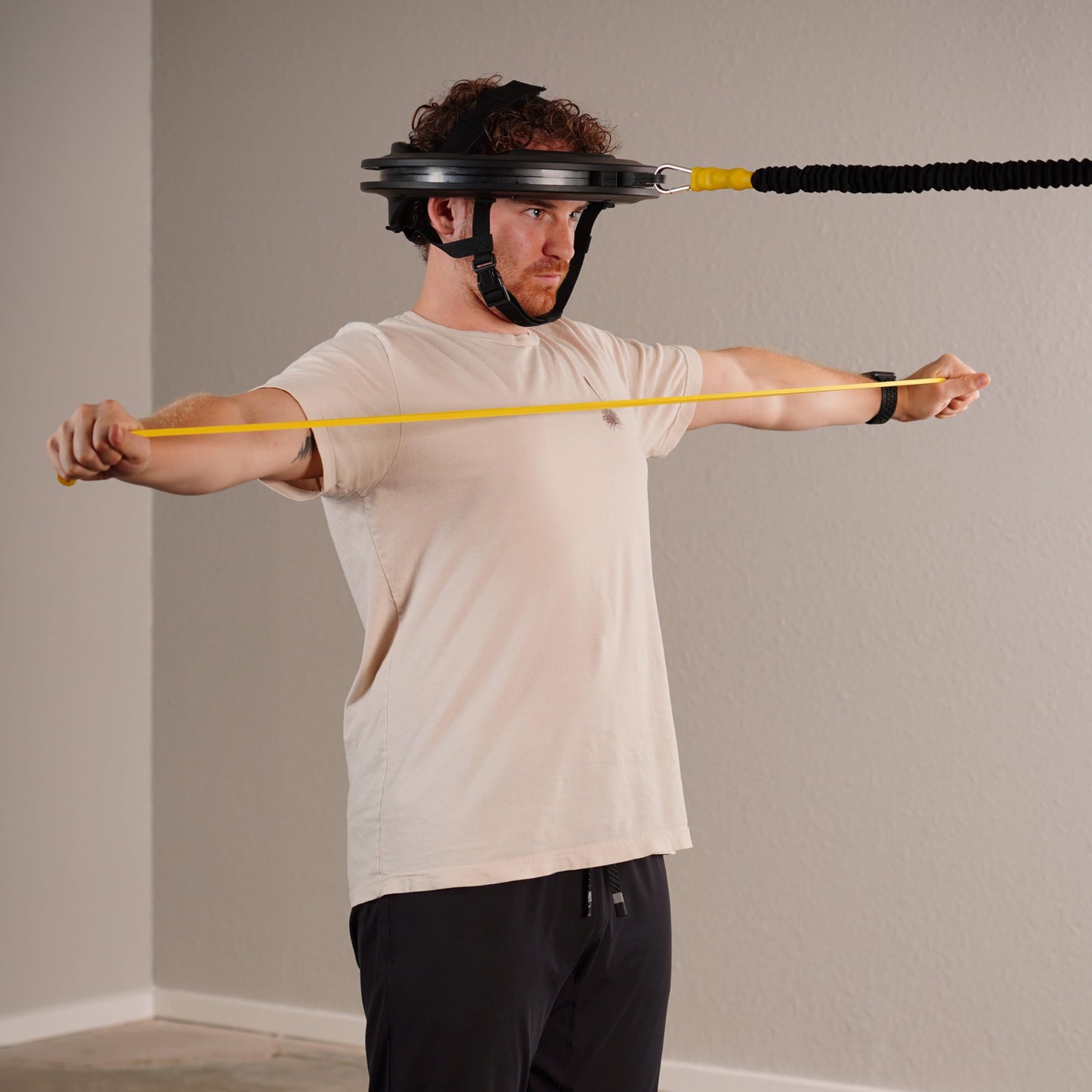 Iron Neck Resistance Bands Rehab Kit - Includes 5-lb & 10-lb Resistance Bands, Extra Light Power Band, & Drawstring Bag - Neck Trainer, Exerciser, & Strengthener Home & Gym Use - Home Gym Accessories