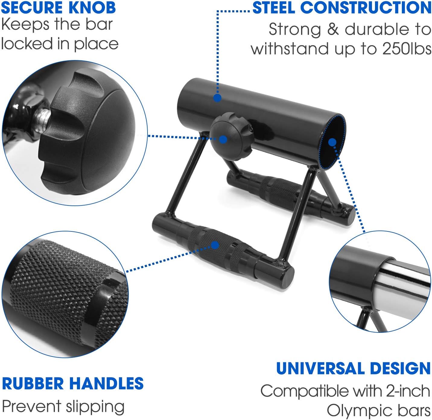 Yes4All Deluxe T-Bar Row Platform – Full 360° Swivel & Easy to Install – Fits 1” Standard and 2” Olympic Bars (8. Black - T-Bar Row Platform + Lock Jaw 1inch & 2inch)
