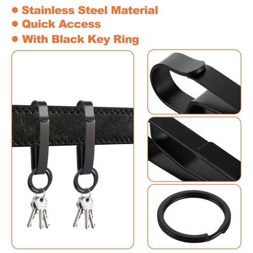 YAYODS 6 Pack Duty Belt Key Holder, Duty Belt Key Clip Tactical Key Holder with Keyring, Tactical Stealth Key Ring Holder for Police and Fire Agencies duty belt, 2.25 Inch Max