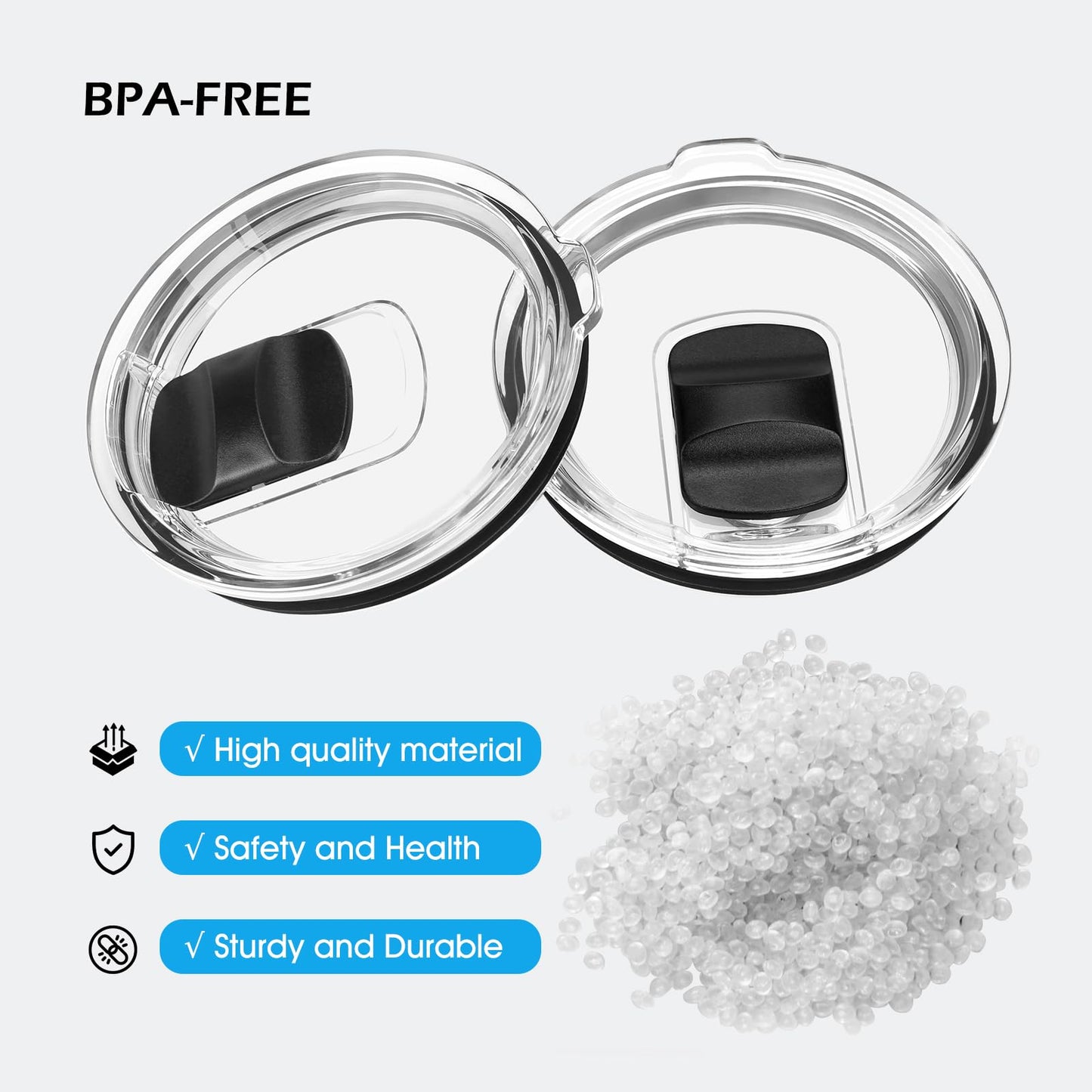 30 oz Tumbler Lid for YETI, 2 Pack Magnetic Top Replacement Lids Compatible for 32 oz Tumbler, 14 oz Mug and 35 oz Straw Mug (With 2 Magnetic Slider Replacement & 2 Replacement Rubber Lid Seals)