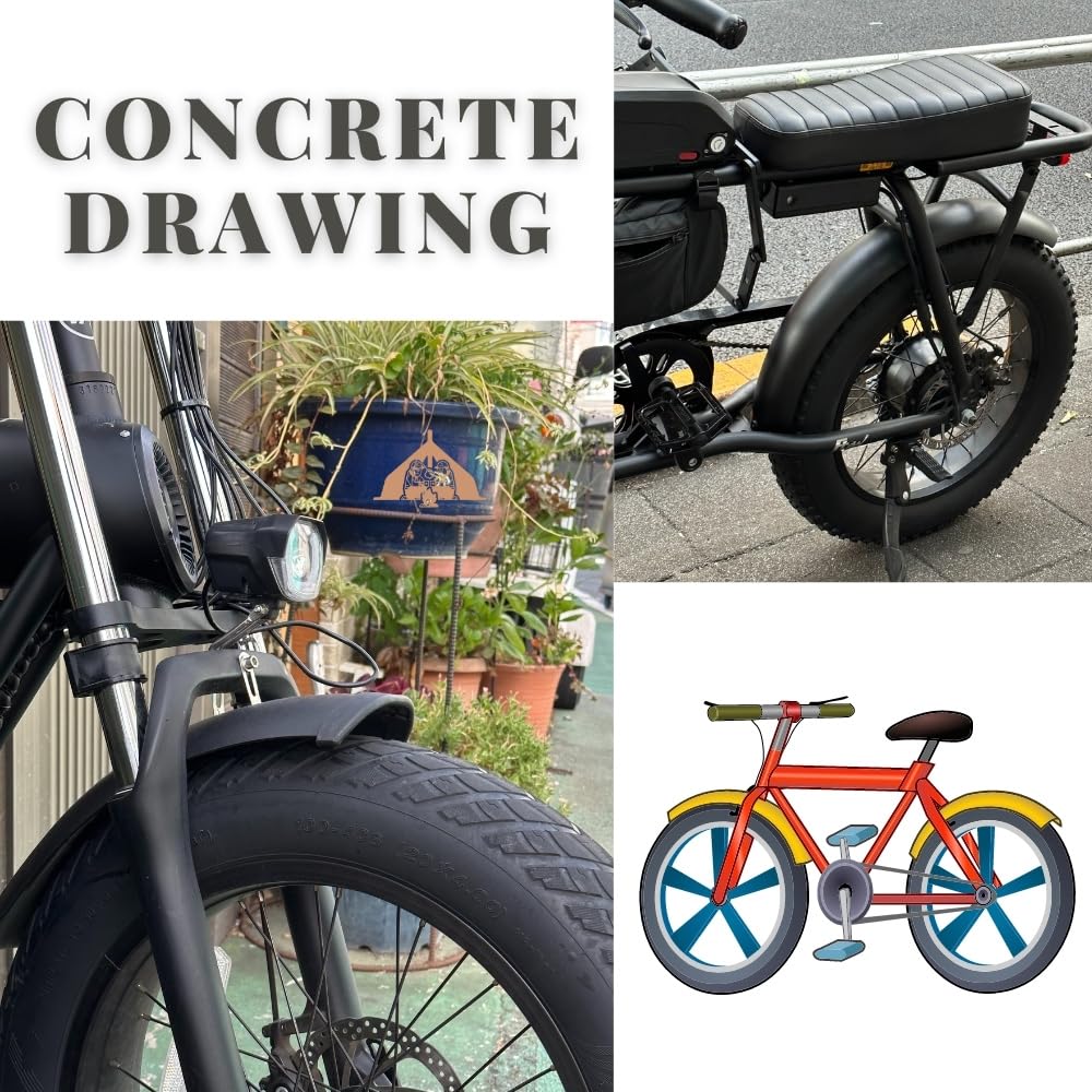 Fat Bike Fenders Set Front Rear Mudguards for MTB Off-Road Cycling Fenders Kit Bike Wings Full Coverage (20~26 * 4 inch) (Black, 20inch)