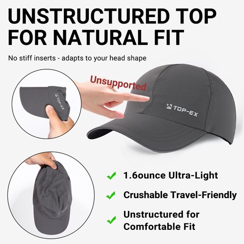 TOP-EX XXL XXXL Oversized Men Black Running Waterproof Hydro Cooling Hat Baseball Cap for Large Heads