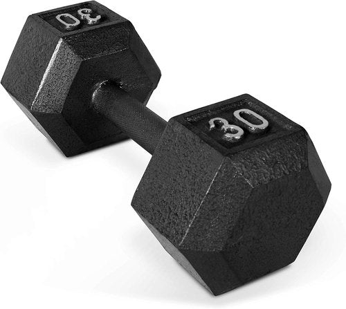 Hex Dumbbell Set - Black Cast Iron, 5-120 LBs, Available in Single or Pair