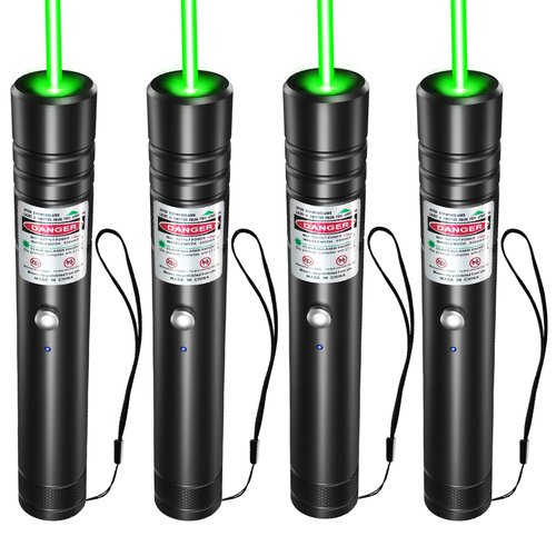 MIPREZT [4 Packs] Professional Rechargeable Green Line Light Flashlight Long Distance Range for TV/LED/LCD Screens Tactical Flashlights Presentation Office/Outdoors/Astronomic/Construction [001]
