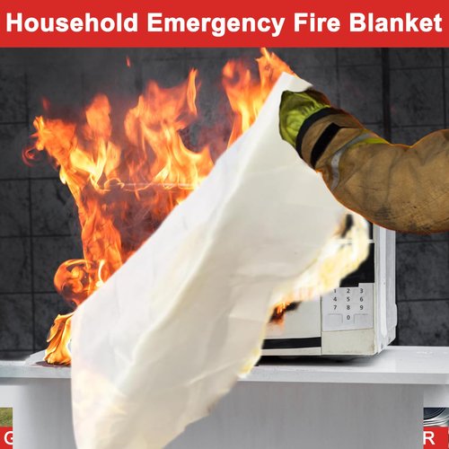 Safigor 2Pack Emergency Fire Blanket +2 Hooks, Fire Extinguisher Blanket, Fire Suppression Blanket, Flame Retardant Blanket Fire Safety Blanket for Home, Kitchen, Grill, Car, Warehouse(40” x 40”)