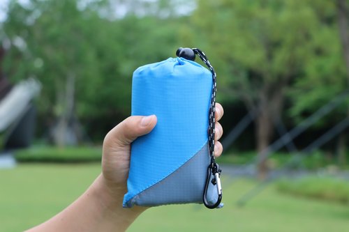 Orga'Neat Outdoor Pocket Blanket, 55”*60” Foldable Compact Lightweight Fast Dry Thin Tarp Mat for Picnic Camping Hiking Backpacking, Water-Resistant, Easily Put in Small Bag