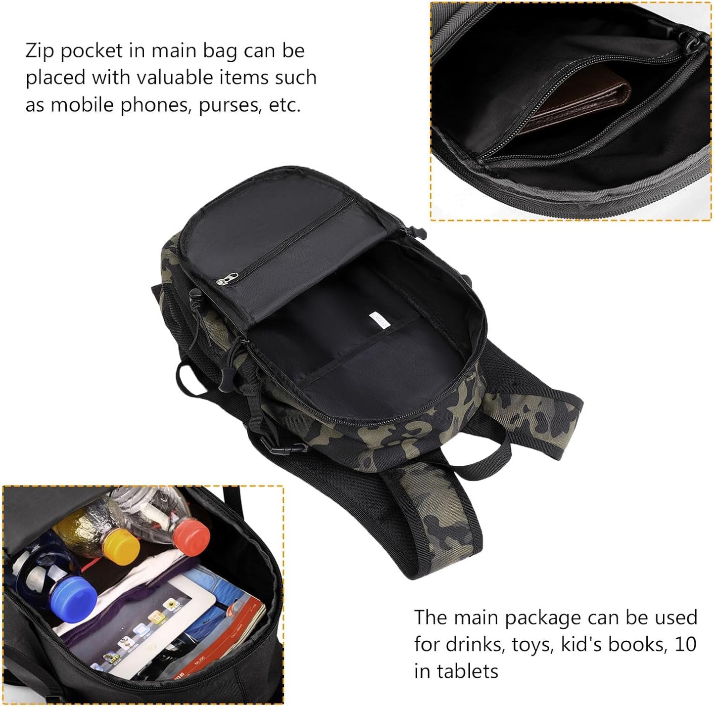 ArcEnCiel 10L/20L Mini X-Small Tactical Backpack MOLLE Daypack Gear Pack Camping Bag with Patch